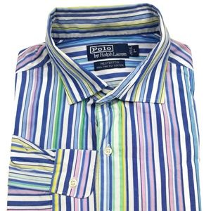 Ralph Lauren Westerton Shirt Pastel Striped Size L